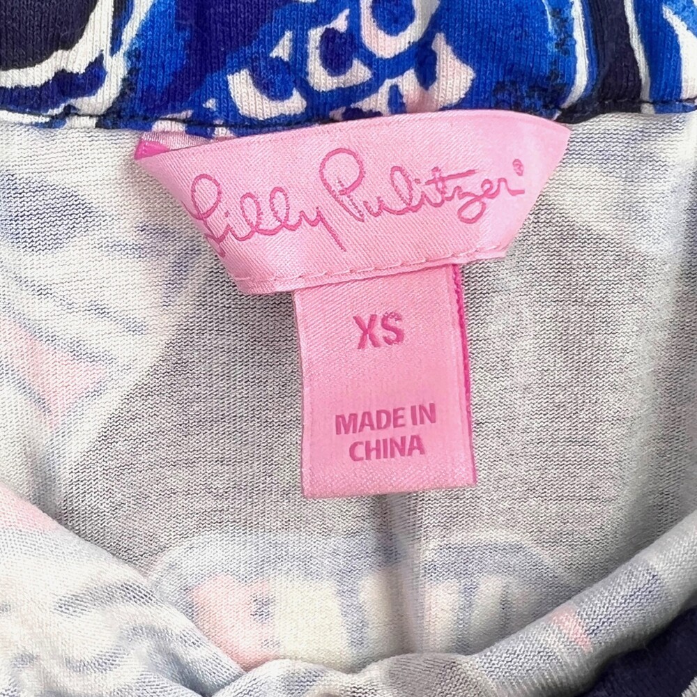 Lilly Pulitzer Alathea Jumpsuit Bright Navy in Reel Life Off Shoulder Size XS - Picture 11 of 13